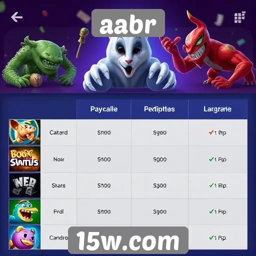 Comparação de jogos populares disponíveis no aabr